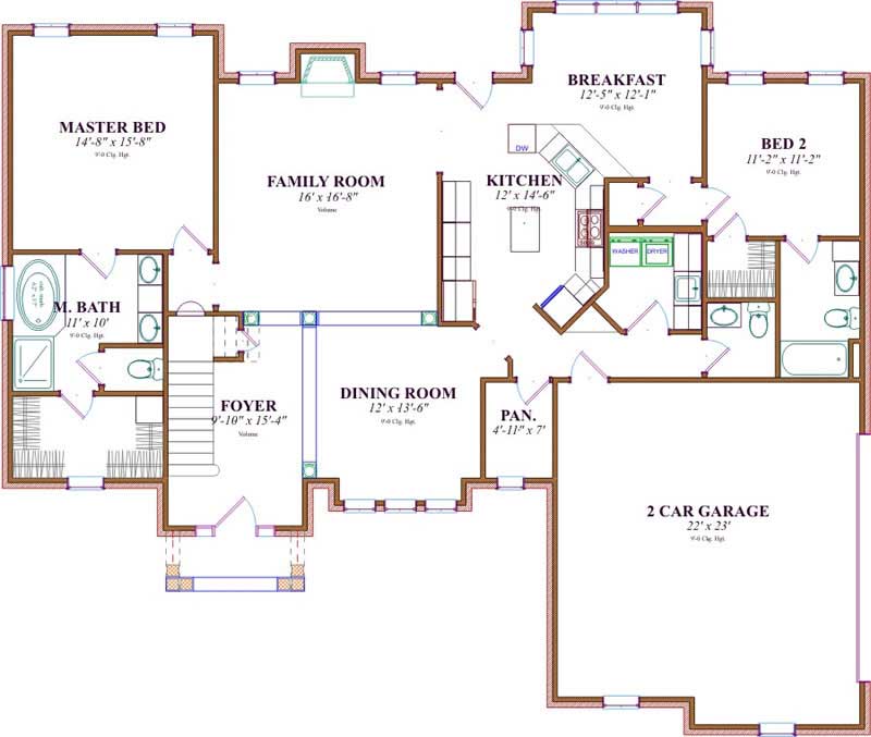 Floor Plan First Story of Contemporary Plan #144-1072