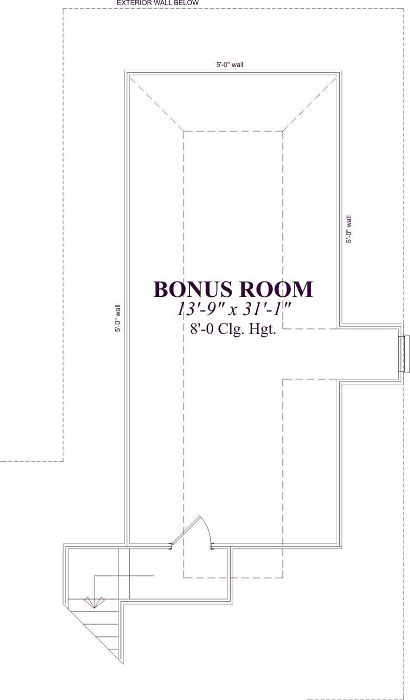 Floor Plan Second Story of Country Plan #144-1073