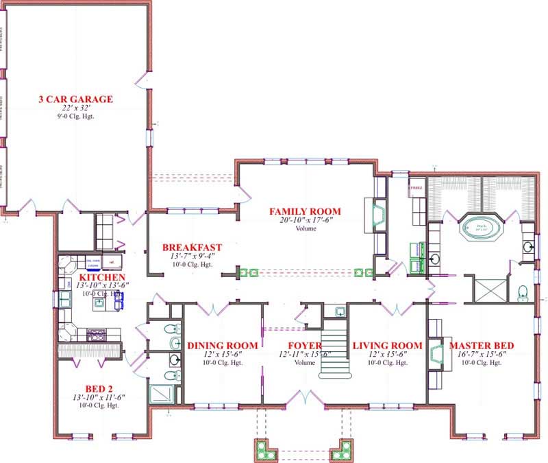 Floor Plan First Story of Contemporary Plan #144-1076