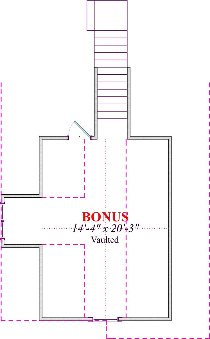 Floor Plan Second Story of Country Plan #144-1078