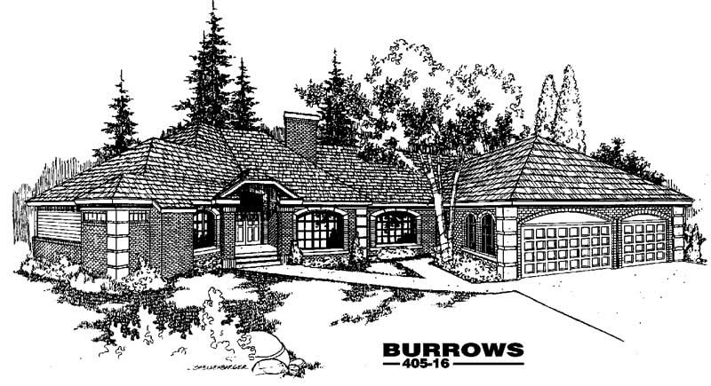 Front view of Luxury home (ThePlanCollection: House Plan #145-1002)