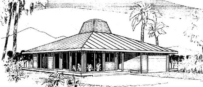Front view of Coastal home (ThePlanCollection: House Plan #145-1010)