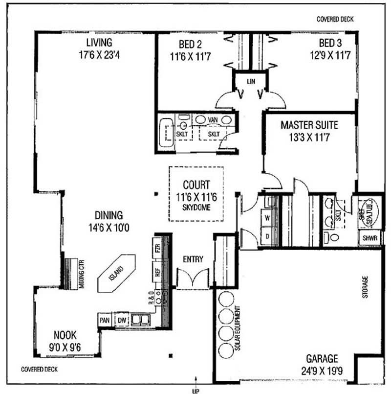 Floor Plan First Story of Coastal Plan #145-1010