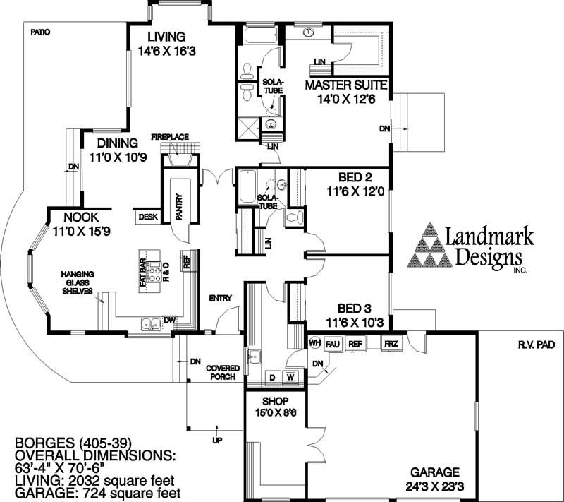 Floor Plan First Story of Contemporary Plan #145-1012