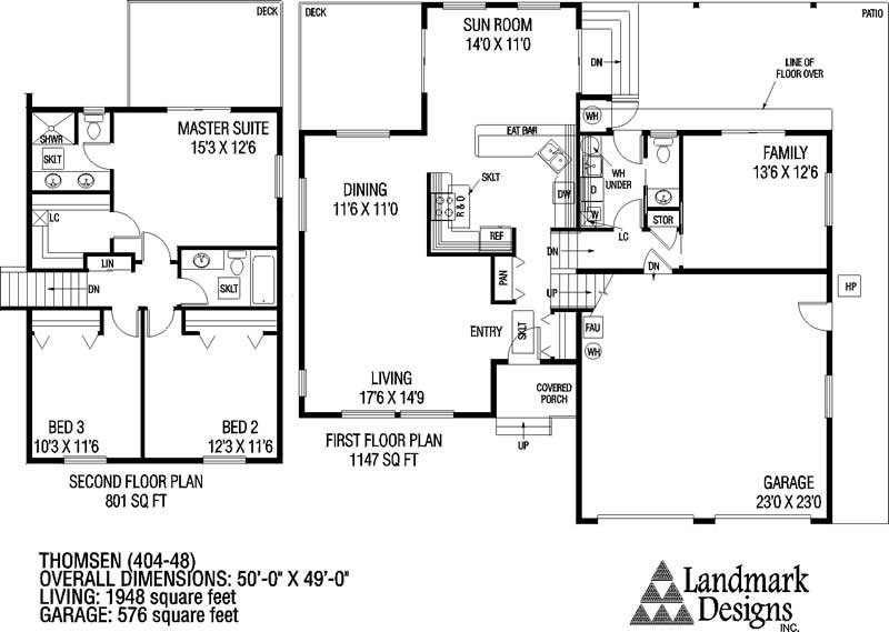 Floor Plan First Story of Traditional Plan #145-1018