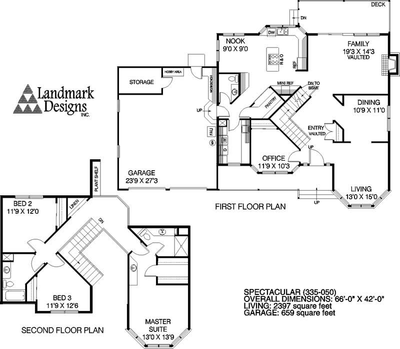 Floor Plan First Story of Country Plan #145-1025