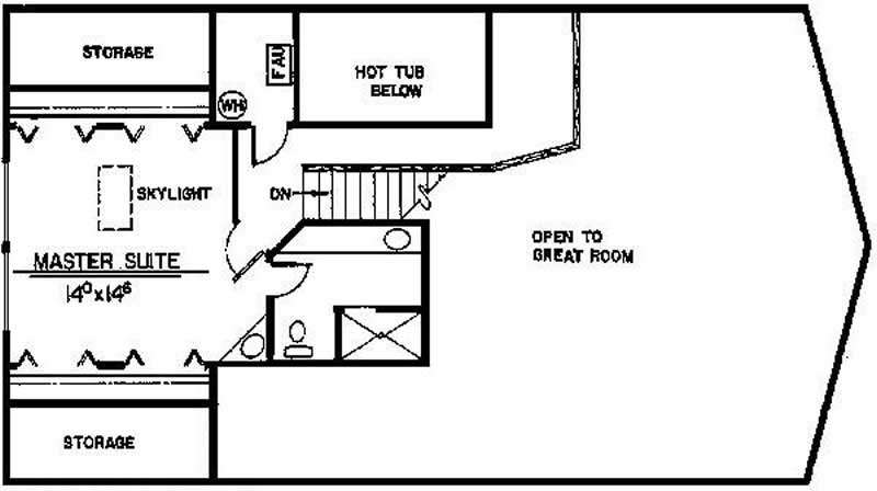 Floor Plan First Story of Log Cabin Plan #145-1029