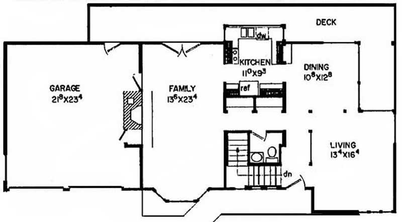 Floor Plan Second Story of Contemporary Plan #145-1032