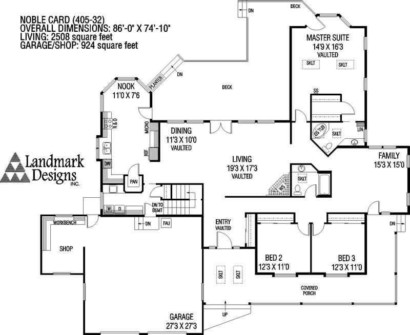Floor Plan First Story of Country Plan #145-1037