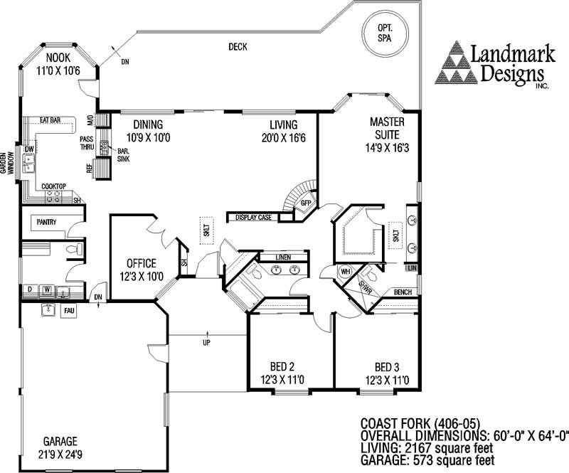 Floor Plan First Story of Country Plan #145-1038