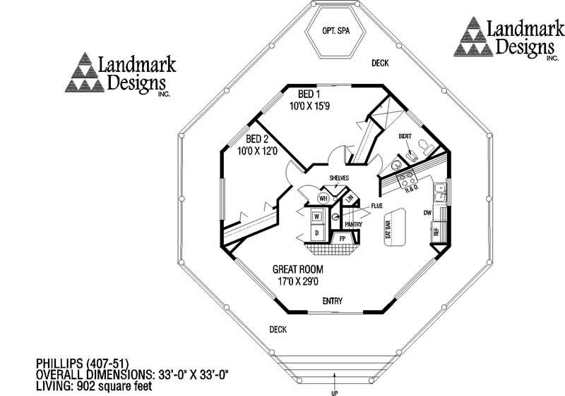 Floor Plan First Story of Small House Plans #145-1041