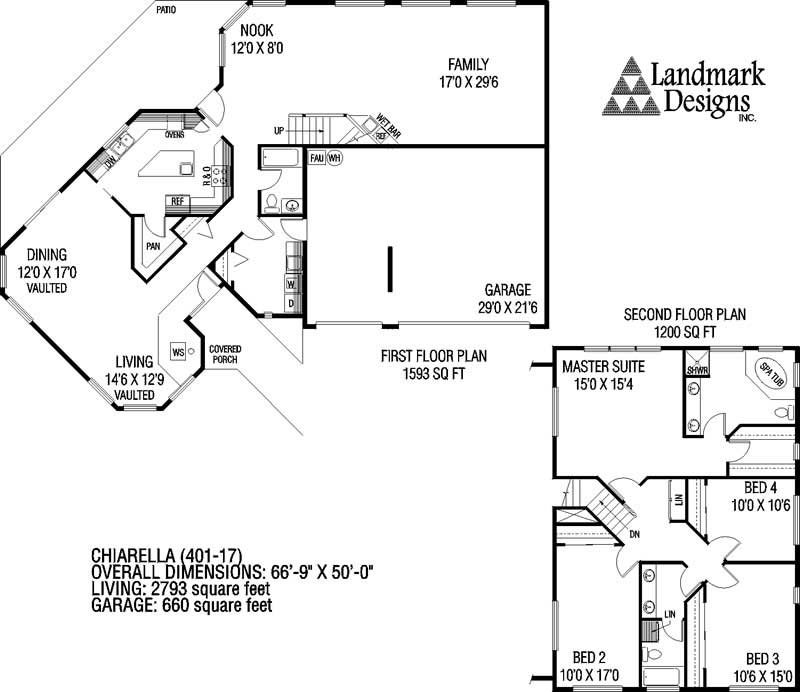 Floor Plan First Story of Plan #145-1045