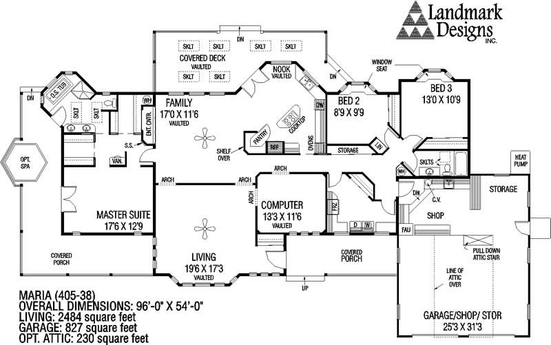 Floor Plan First Story of Country Plan #145-1048