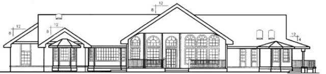 Home Plan Rear Elevation of this 3-Bedroom,2484 Sq Ft Plan -145-1048