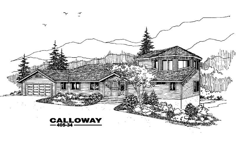 Front view of Contemporary home (ThePlanCollection: House Plan #145-1049)