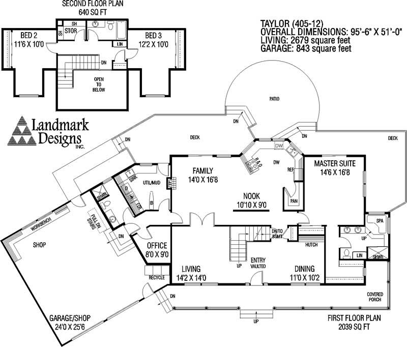 Floor Plan First Story of Country Plan #145-1056