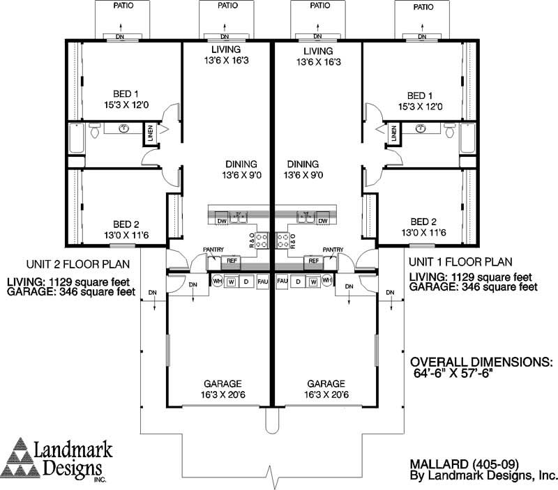 Floor Plan First Story of Multi-Unit Plan #145-1058