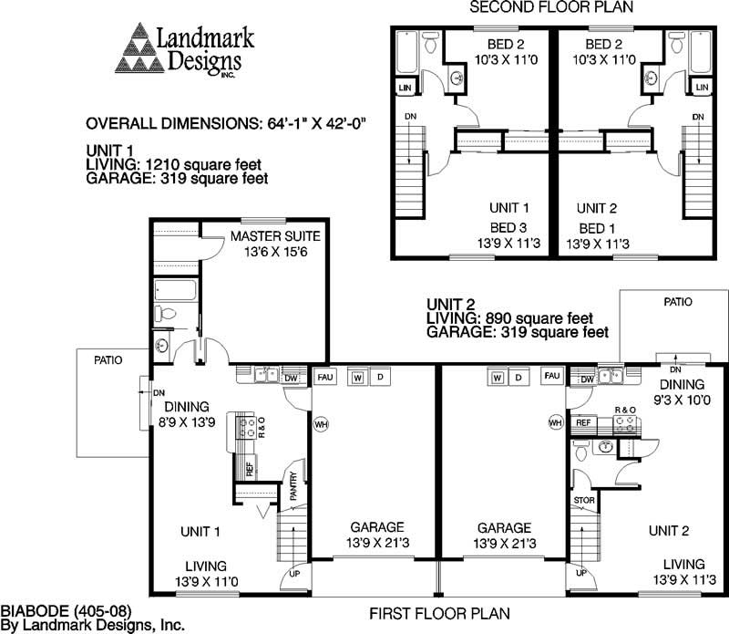 Floor Plan First Story of Multi-Unit Plan #145-1059