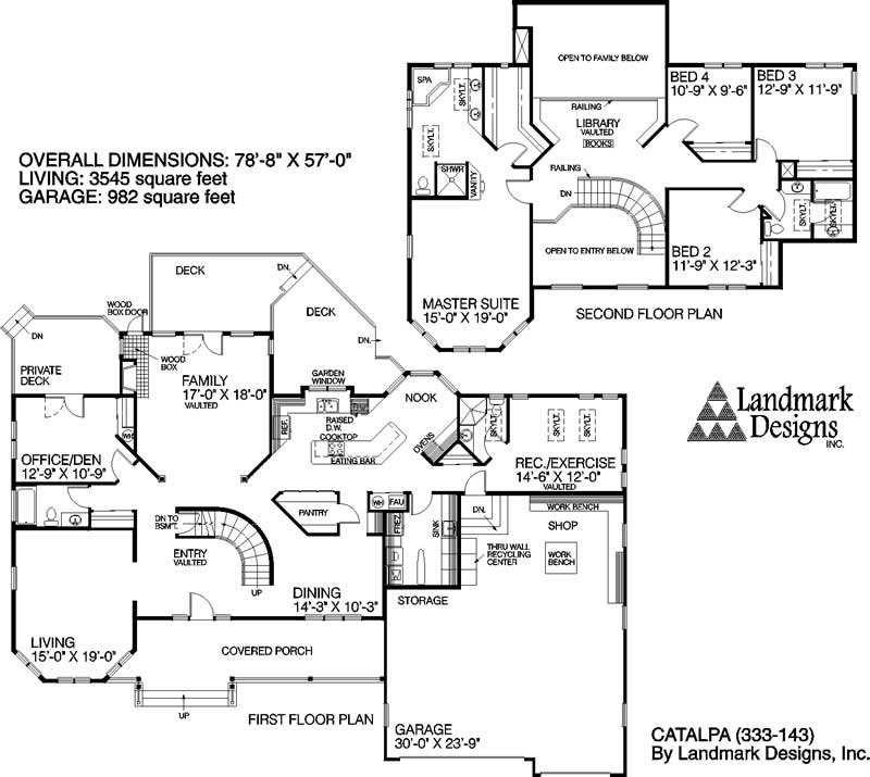 Floor Plan First Story of Country Plan #145-1065