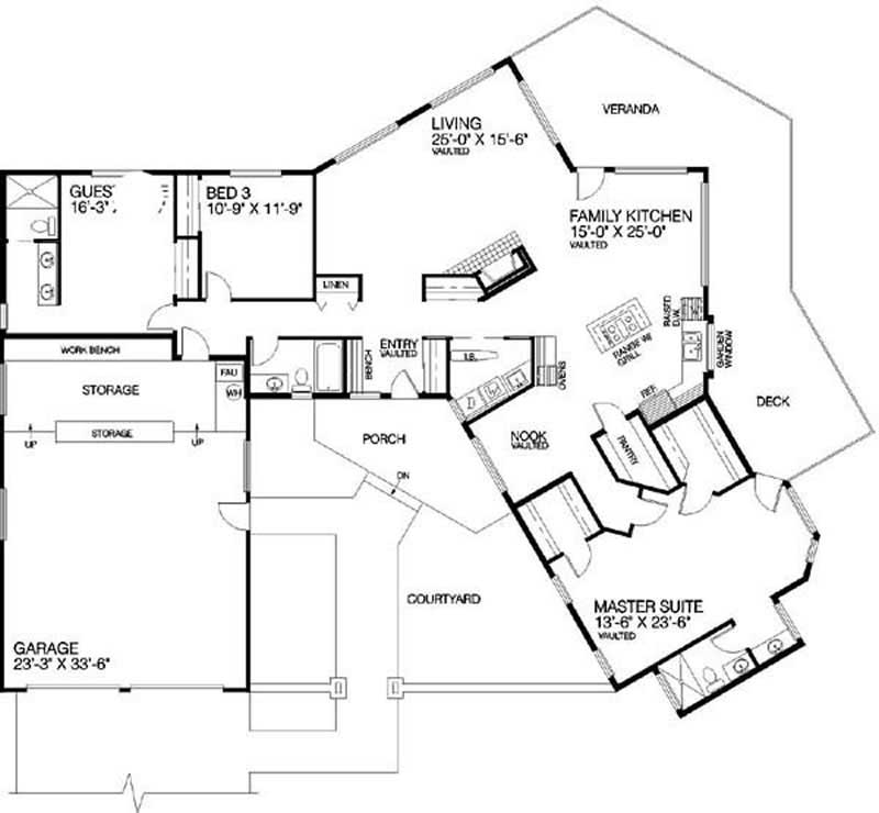 Floor Plan First Story of Plan #145-1071