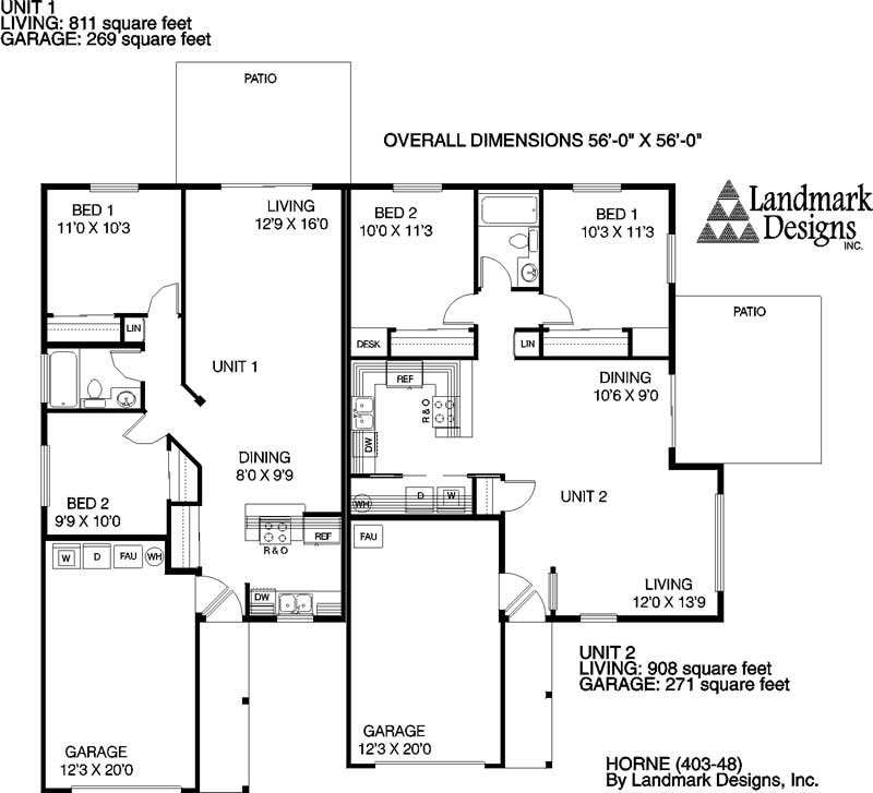 Floor Plan First Story of Multi-Unit Plan #145-1077