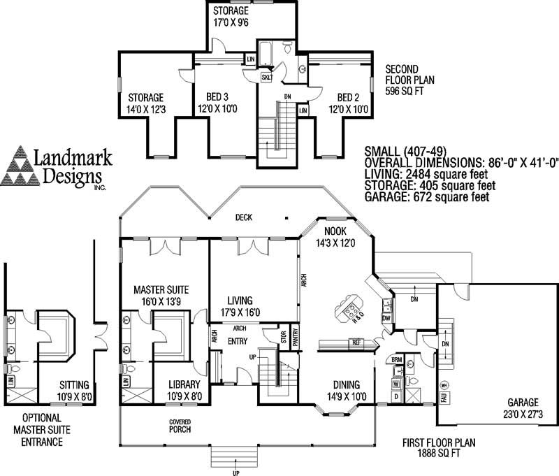 Floor Plan First Story of Country Plan #145-1082