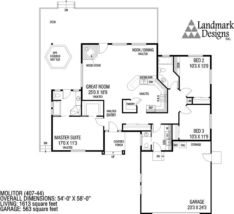 Floor Plan First Story of Contemporary Plan #145-1084