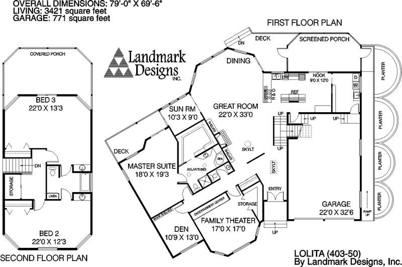 Floor Plan First Story of Contemporary Plan #145-1093
