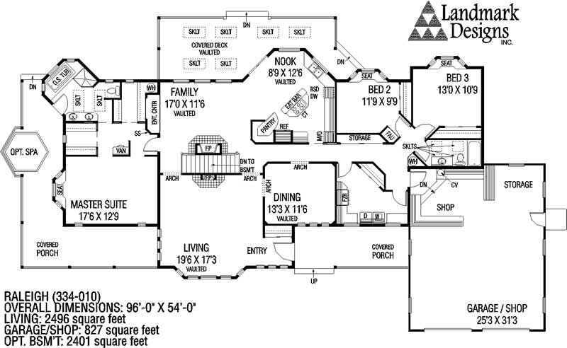 Floor Plan First Story of Country Plan #145-1098