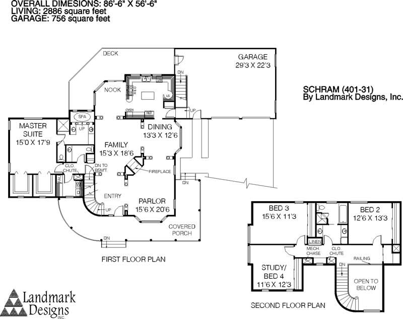 Floor Plan First Story of Country Plan #145-1108