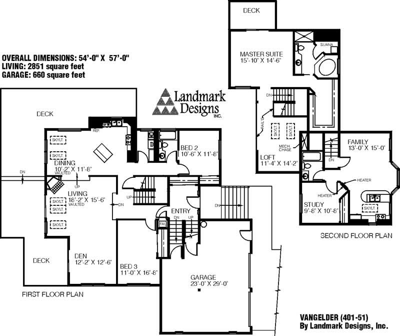 Floor Plan First Story of Traditional Plan #145-1115