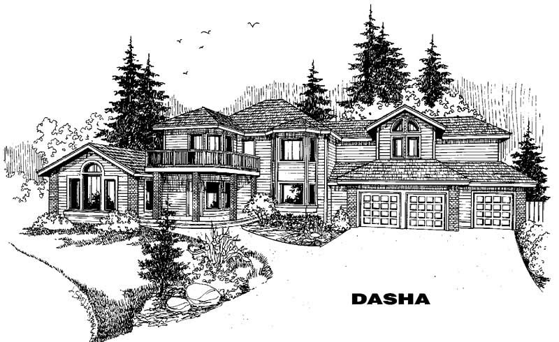 Front view of Luxury home (ThePlanCollection: House Plan #145-1118)