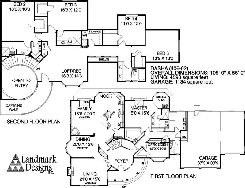Floor Plan First Story of Luxury Plan #145-1118