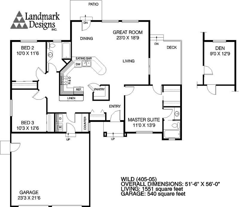 Floor Plan First Story of Plan #145-1119