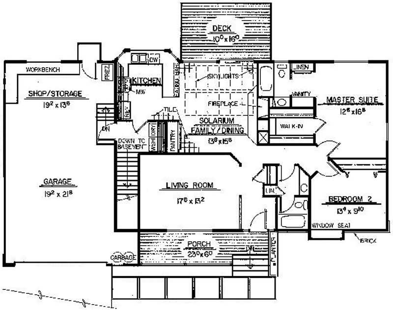 Floor Plan First Story of Ranch Plan #145-1120