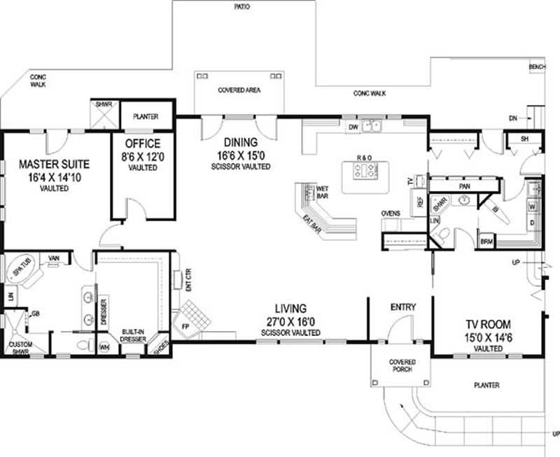 Floor Plan First Story of Traditional Plan #145-1125