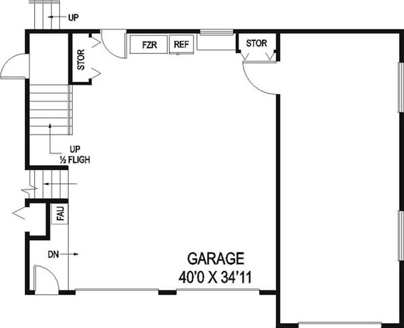 Floor Plan Garage of Traditional Plan #145-1125
