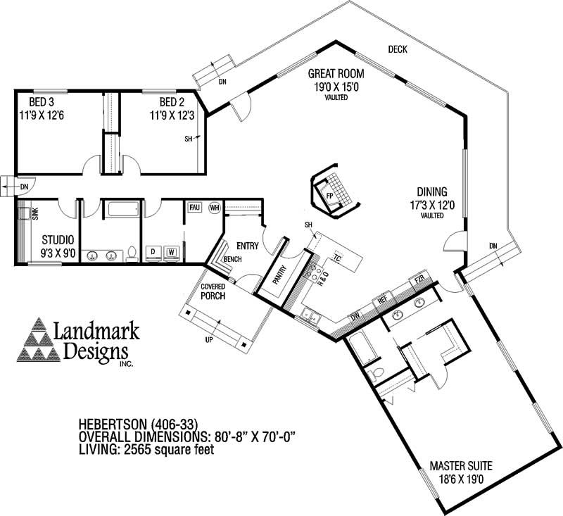 Floor Plan First Story of Colonial Plan #145-1133