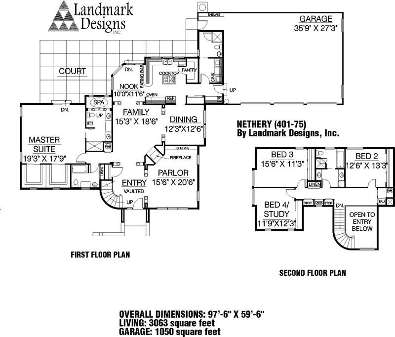 Floor Plan First Story of Mediterranean Plan #145-1138