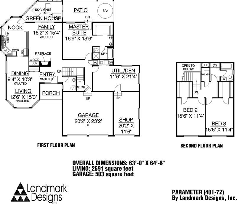 Floor Plan First Story of Traditional Plan #145-1139
