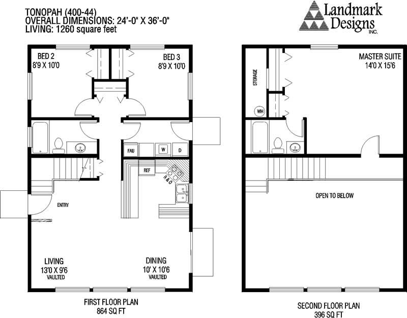 Floor Plan First Story of Log Cabin Plan #145-1154