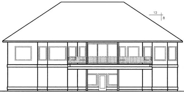 Home Plan Rear Elevation of this 4-Bedroom,2876 Sq Ft Plan -145-1162