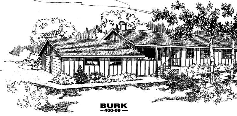 Front view of Log Cabin home (ThePlanCollection: House Plan #145-1179)