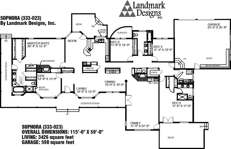 Floor Plan First Story of Country Plan #145-1186