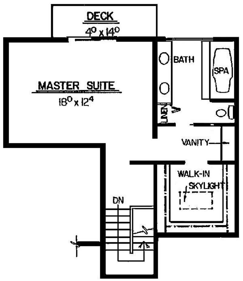Floor Plan Second Story of Southwest Plan #145-1194