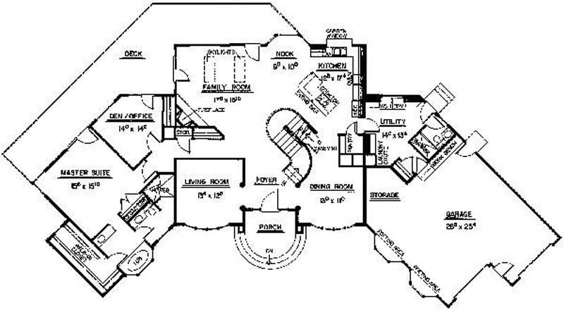 Floor Plan First Story of Traditional Plan #145-1204