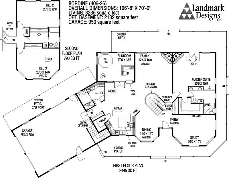 Floor Plan First Story of Country Plan #145-1205