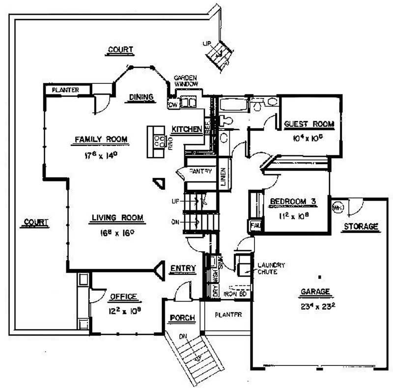 Floor Plan First Story of Traditional Plan #145-1209