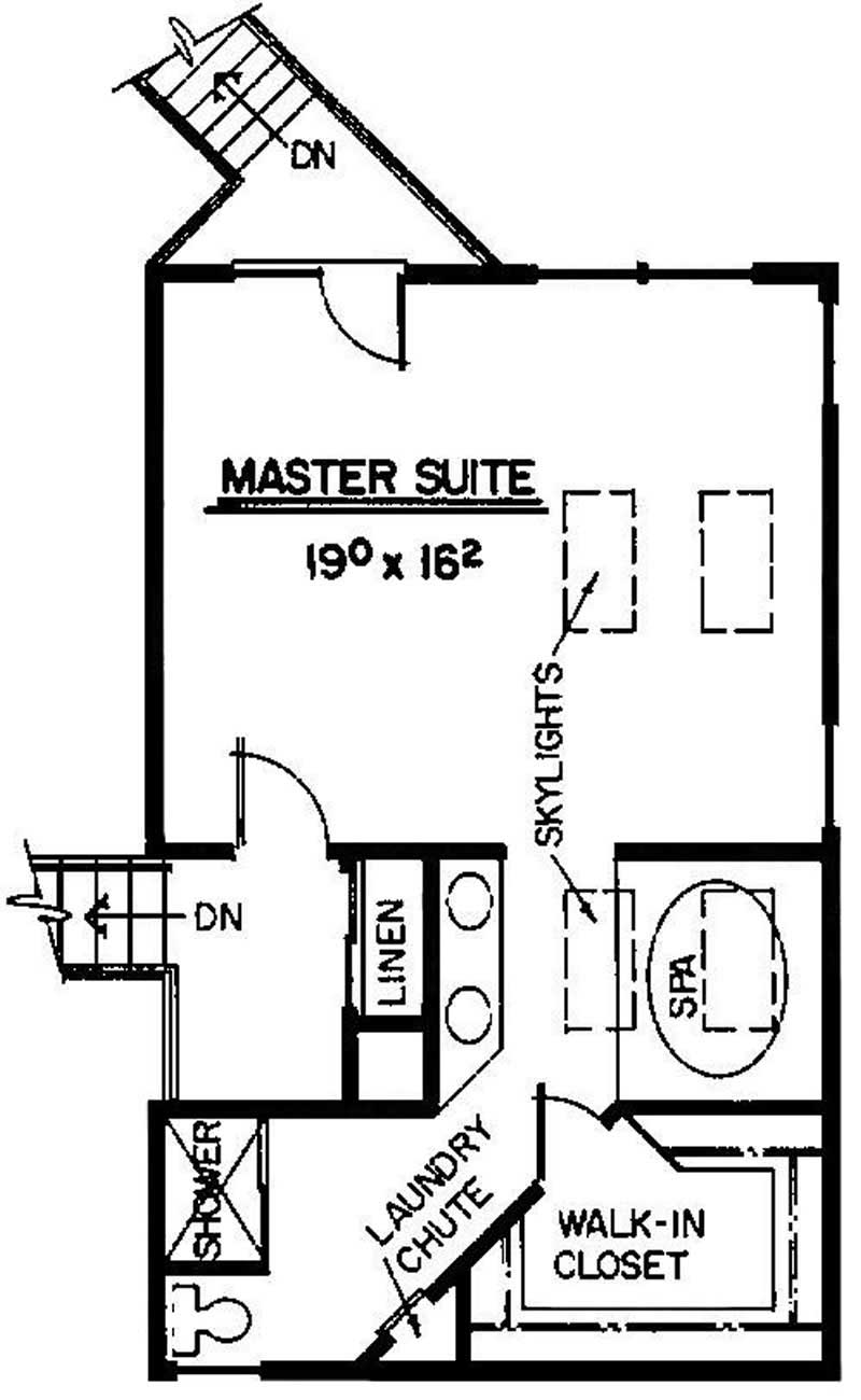 Floor Plan Second Story of Traditional Plan #145-1209