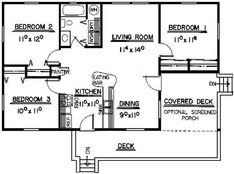 Floor Plan First Story of Log Cabin Plan #145-1212